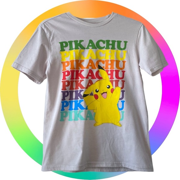 POKÉMON Gray Rainbow Pikachu Tee, Size XL (14-16). - Picture 2 of 10